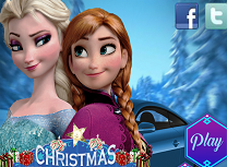 Anna si Elsa cu Masina