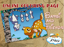 Coloreaza cu Bambi si Prietenii