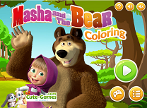 Coloreaza cu Masha si Ursul
