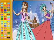 Elsa si Anna de Colorat