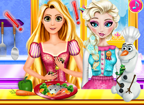 Elsa si Rapunzel in Bucatarie