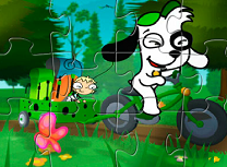 Puzzle cu Doki pe Bicicleta