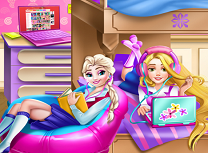 Rapunzel si Elsa Colege la Facultate