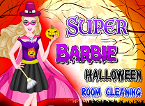 Super Barbie Curatenie de Halloween