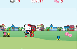 HELLO KITTY PE BICICLETA  