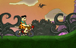 Fred Flinstone cu Motocicleta