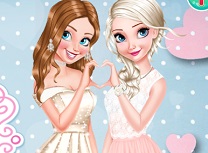 Anna si Elsa Domnisoare de Onoare cu Sclipici