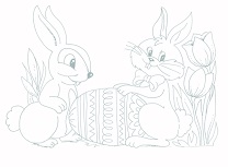 Iepurele de Paste de Colorat